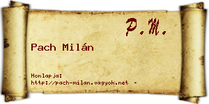 Pach Milán névjegykártya
